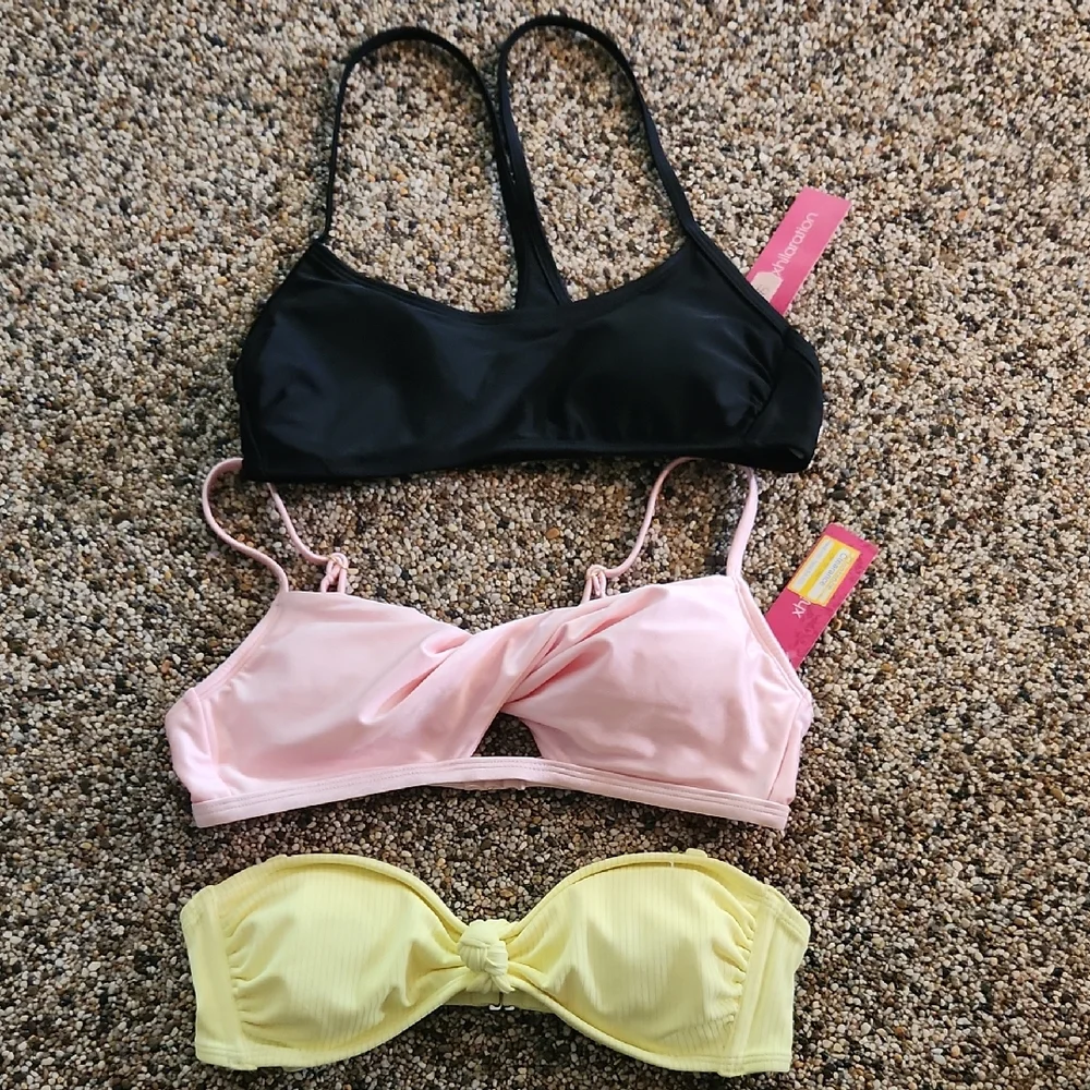 Xhilaration Women's Bikini‎ Set - Black, Pink, Yellow
